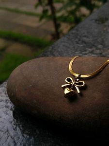 Anti tarnished  Golden Heart Charm Necklace