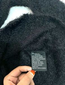 B2G2 🎁Cozy Black Cowl Neck Top C