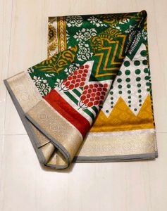 Green Printed Saree