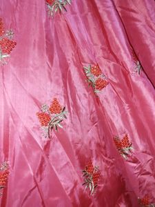 Heavy Work Pink Dress For Girlss