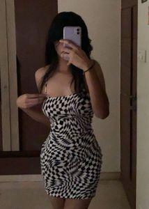 Checkered Bodycon Mini Dress