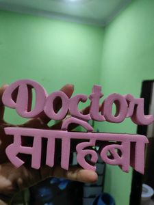 Wooden Pink Doctor Sahiba Showpiece