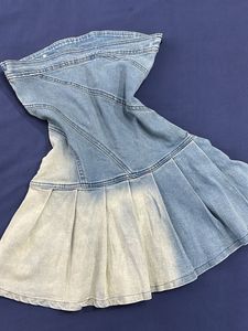 sleeveless denim mini dress