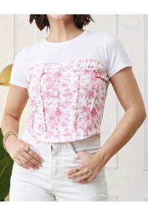 Shein Floral Corset Top