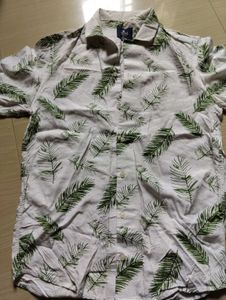Leaf Print Short Sleeve Shirt