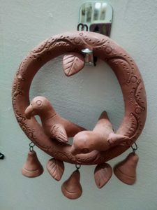 Handmade Clay Bird Wall Hanging