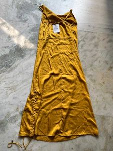 Sassafras Yellow Satin Slip Dress