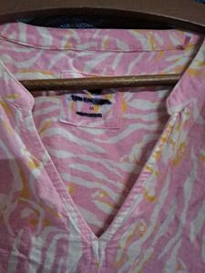 Pink Patterned Tunic Top