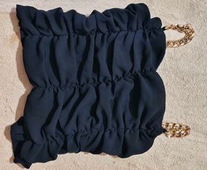 Chic navy blue Chain crop Top