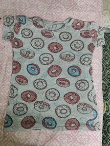 Cute Donut Print Tee