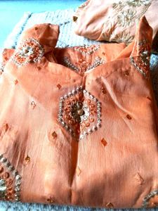 Peach Embroidered Salwar Kameez