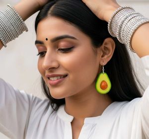 Avocado Clay Art Earrings