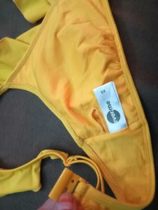 Yellow 🖤Ruffle 30B Bikini Top