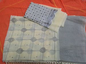 Elegant Grey and Beige Patterned Fabric