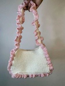 Handmade Crocheted Ruffle Bag