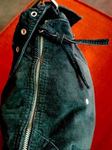 Dark Grey Jeans Velvet Shoulder Bag - Y2K Style