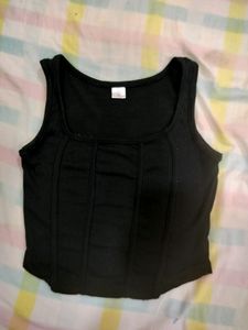 Black Corset Crop Top