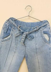 Stylish Tie-Waist Denim Pants