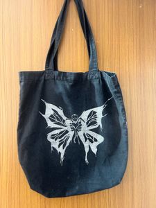 Butterfly Graphic Black Tote Bag