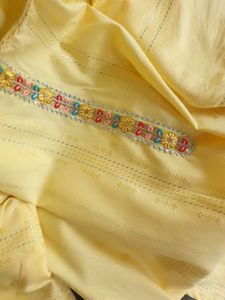Lemon Yellow Kurti with Embroidery