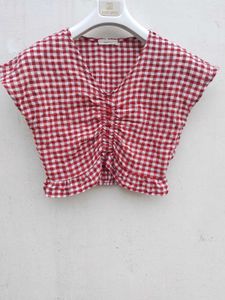 Checked Red Crop Top.