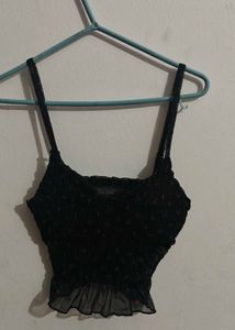 Cute Black Padded Crop Top
