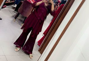 Meena Bazaar Purple Co Ord Set With