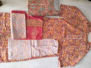 New Pure Cotton 3 piece Sets Kurtis with pants dup