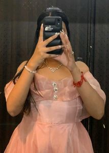 Pink Organza LongDress