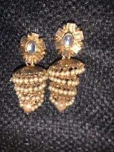 Gold Jhumka Earrings