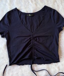 Shein Navy Blue Crop Top