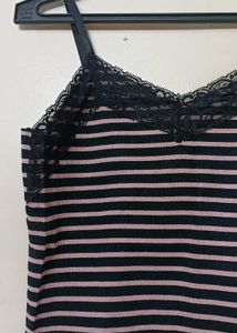 Striped Lace Cami Top