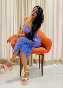 Purple Ruched Midi Dress