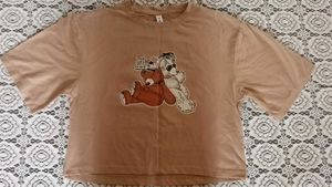 Beige Crop T Shirt