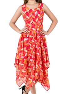 Orange Asymetric Maxi Dress