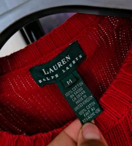 Red Cable Knit Sweater