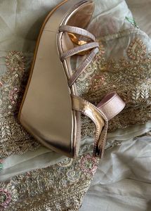 Rose Gold Wedge Heels