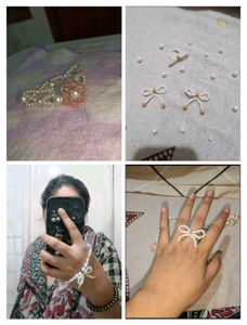 Bow Earrings And Ring