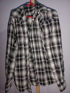striped black and white shirt