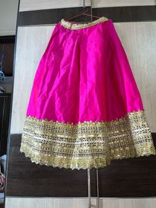 Lightweight Pink Cotton Silk Lehenga with Mirror &amp;