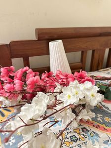 White Ceramic Vase with Flowers