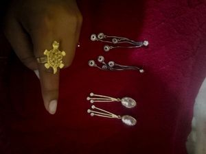 Fancy Earings With Free Gift 🎁 turtle Ring