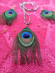 🦚Real Peacock Feathers Jewelry Set🍁🎀