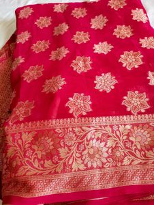 Flowy Georgette Banarasi silk Saree