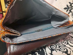 NEW BLOCK PRINT BAGPACK WITH PU LEATHER