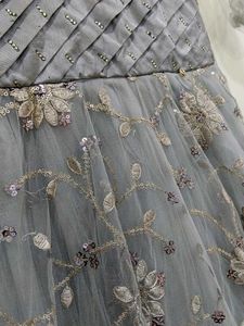 Girl&#39;s Grey Embroidered Dress