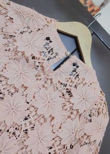 Beige Color Floral Lace Top For 36 Bust