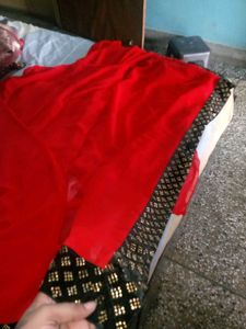 Red Beautiful Saree  No Blouse