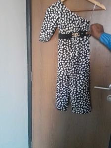 Polka Dot One-Shoulder Jumpsuit