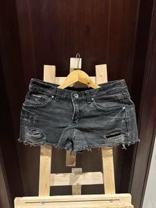 Distressed grey Denim Shorts